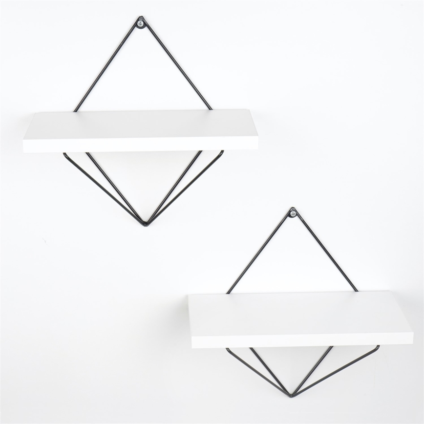 SET 2x Vägghylla 14x30 cm vit