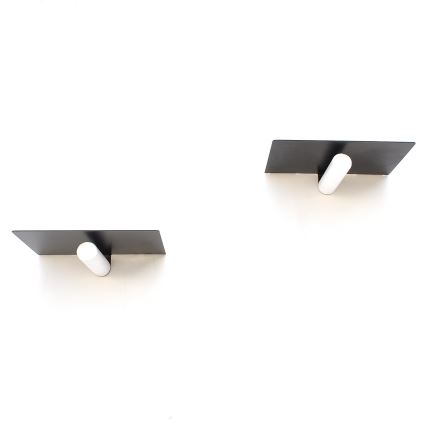 SET 2x Vägghylla 15x21 cm svart/vit