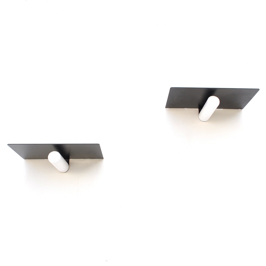 SET 2x Vägghylla 15x21 cm svart/vit