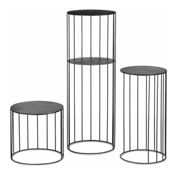 SET 3x Blomsterställ LOFT svart