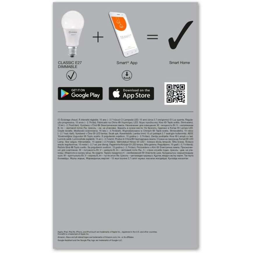 SET 3x Dimbara LED-lampor SMART+ E27/14W/230V 2,700K - Ledvance