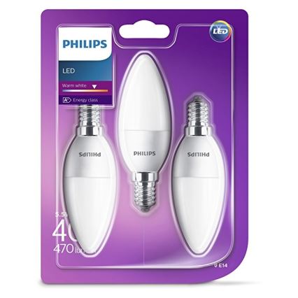 SET 3x LED-lampor Philips B35 E14/5,5W/230V