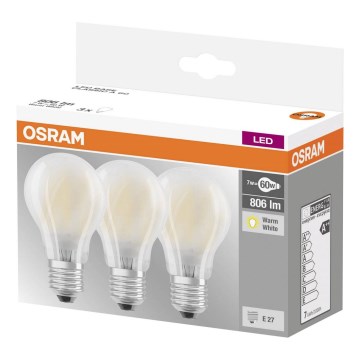 SET 3x LED-lampor VINTAGE E27/7W/230V 2700K - Osram