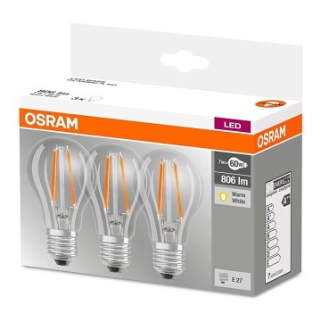 SET 3x LED-lampor VINTAGE E27/7W/230V 2700K - Osram