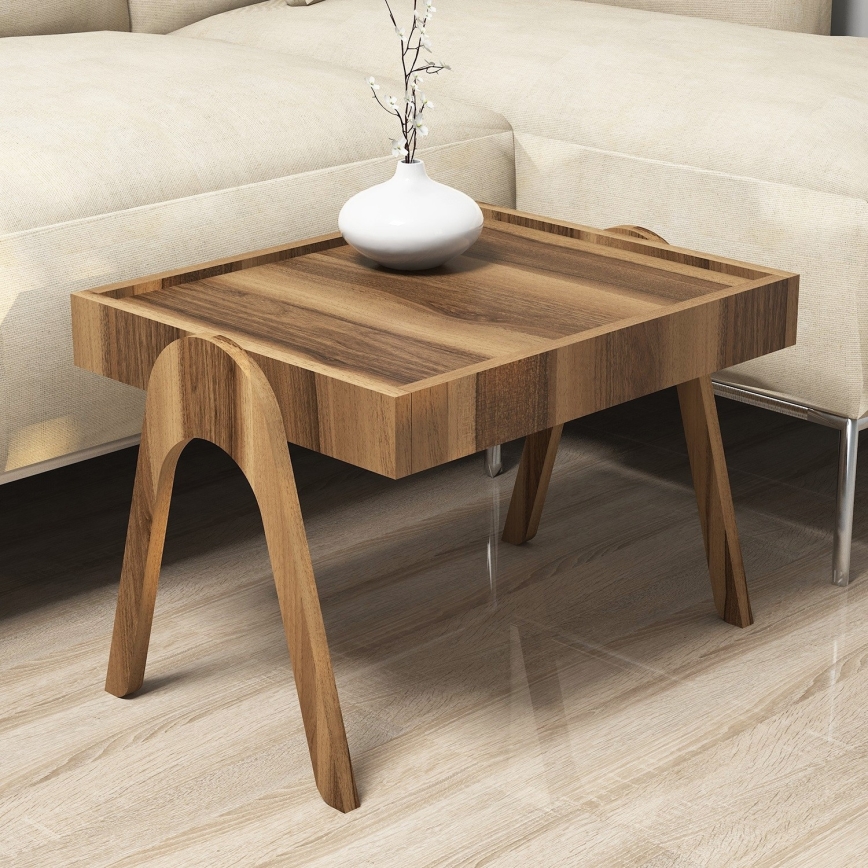 SET 3x Sidobord 41x53,6 cm ROMA brun