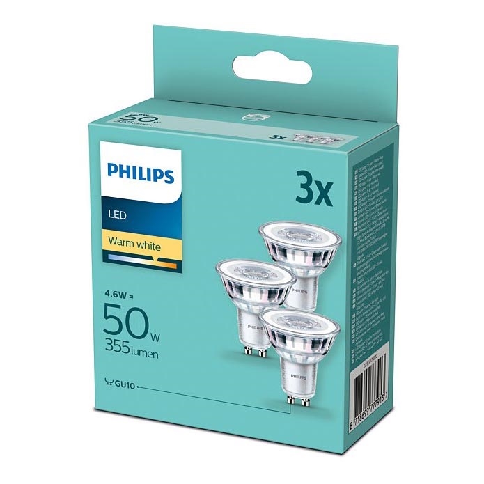 SET 3xLED-lampa Philips GU10/4,6W/230V 2700K