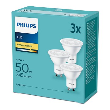 Set 3xLED-lampa Philips GU10/4,7W/230V 2700K