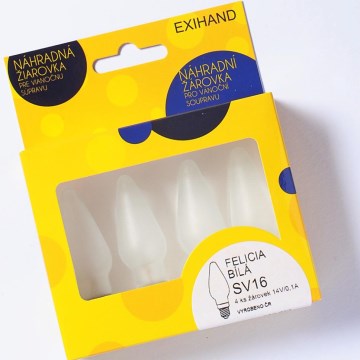 SET 4 x Reservlampor FELICIA E10/14V/0,1A vit tillverkad i Europa