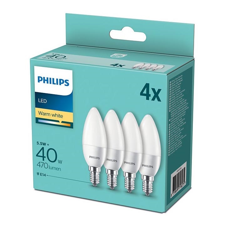 SET 4x LED Glödlampa Philips E14/5,5W/230V 2700K