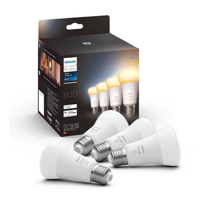 Set 4xLED ljusreglerad glödlampa  Philips Hue WHITE AMBIANCE E27/6W/230V 2200-6500K