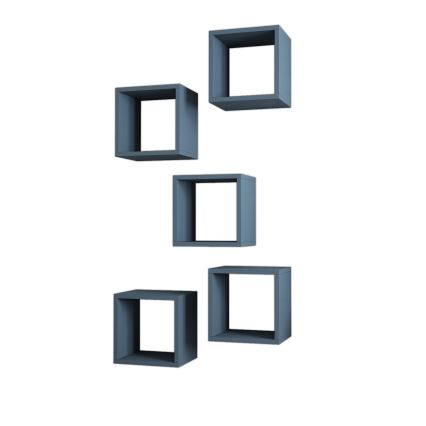 SET 5x Vägghylla BOX blå