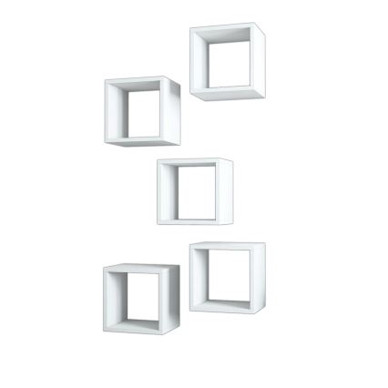 SET 5x Vägghylla BOX vit