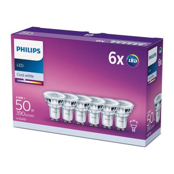 SET 6xLED-lampa Philips GU10/4,6W/230V 4000K