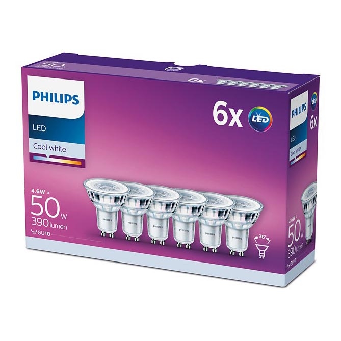 SET 6xLED-lampa Philips GU10/4,6W/230V 4000K