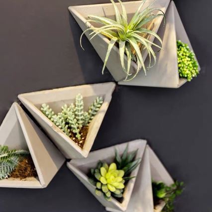 SET 7x Väggkruka HEIDY grå