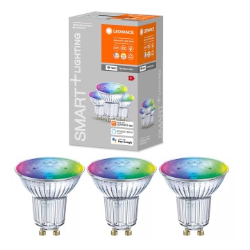 SET av 3 Dimbar RGBW LED-lampa SMART+ GU10/4,9W/230V 2700–⁠⁠6500 K –⁠ Ledvance