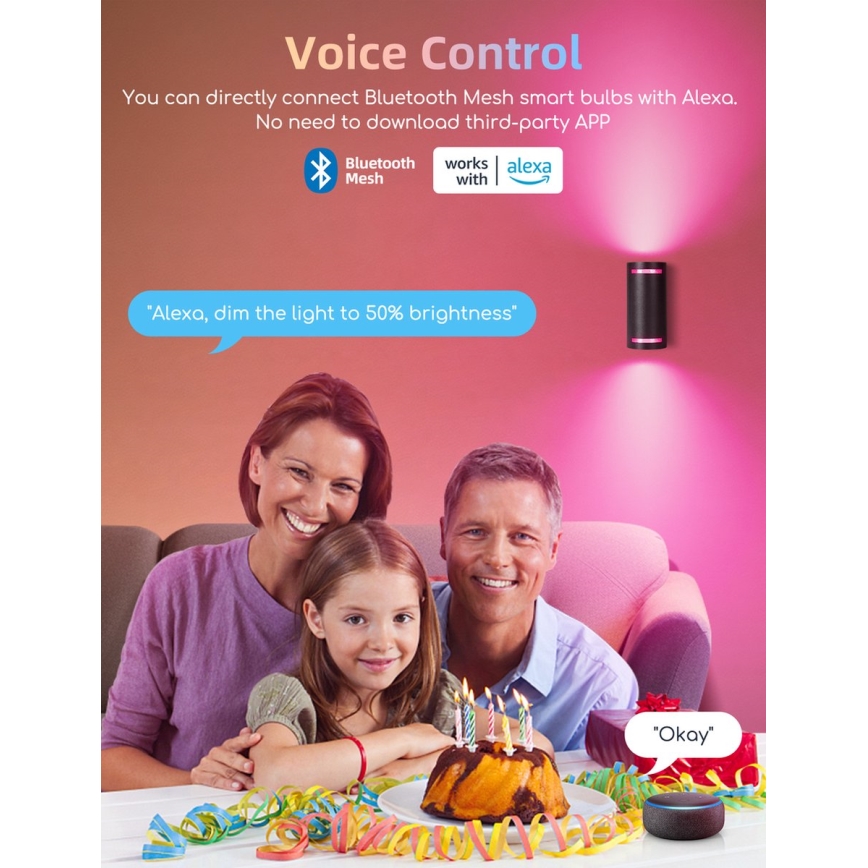 Set med 2 dimbara LED RGBW-lampor MESH GU10/6,5W/230V 2700-6500K Wi-Fi - Aigostar