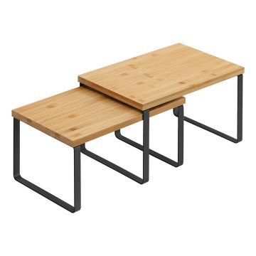 Set med 2 förvaringshyllor MARGE, svart/brun