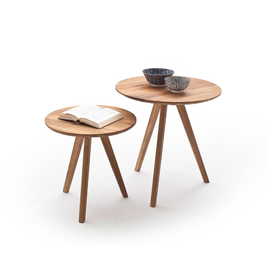 Set med 2 soffbord VEYLOR i ek