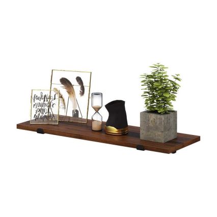 Set med 2 vägghyllor SHELFY, brun/svart