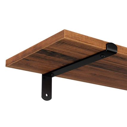 Set med 2 vägghyllor SHELFY, brun/svart