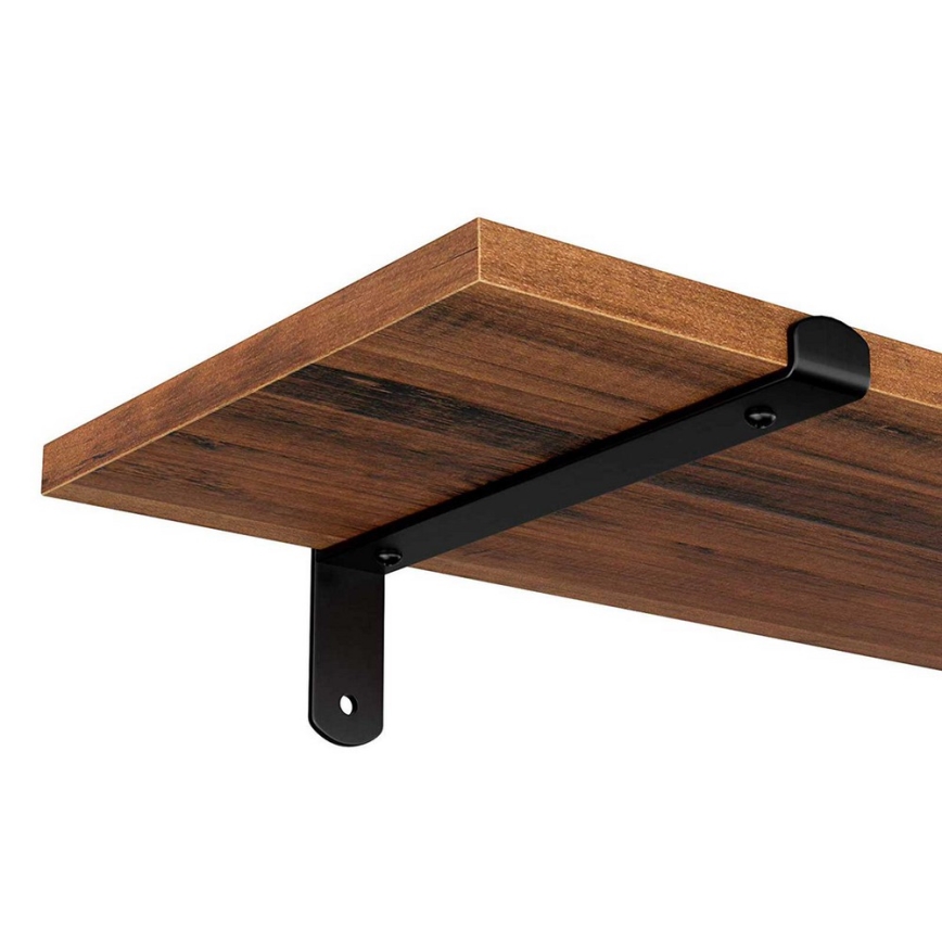 Set med 2 vägghyllor SHELFY, brun/svart