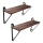 Set med 2 vägghyllor SHELFY, brun/svart