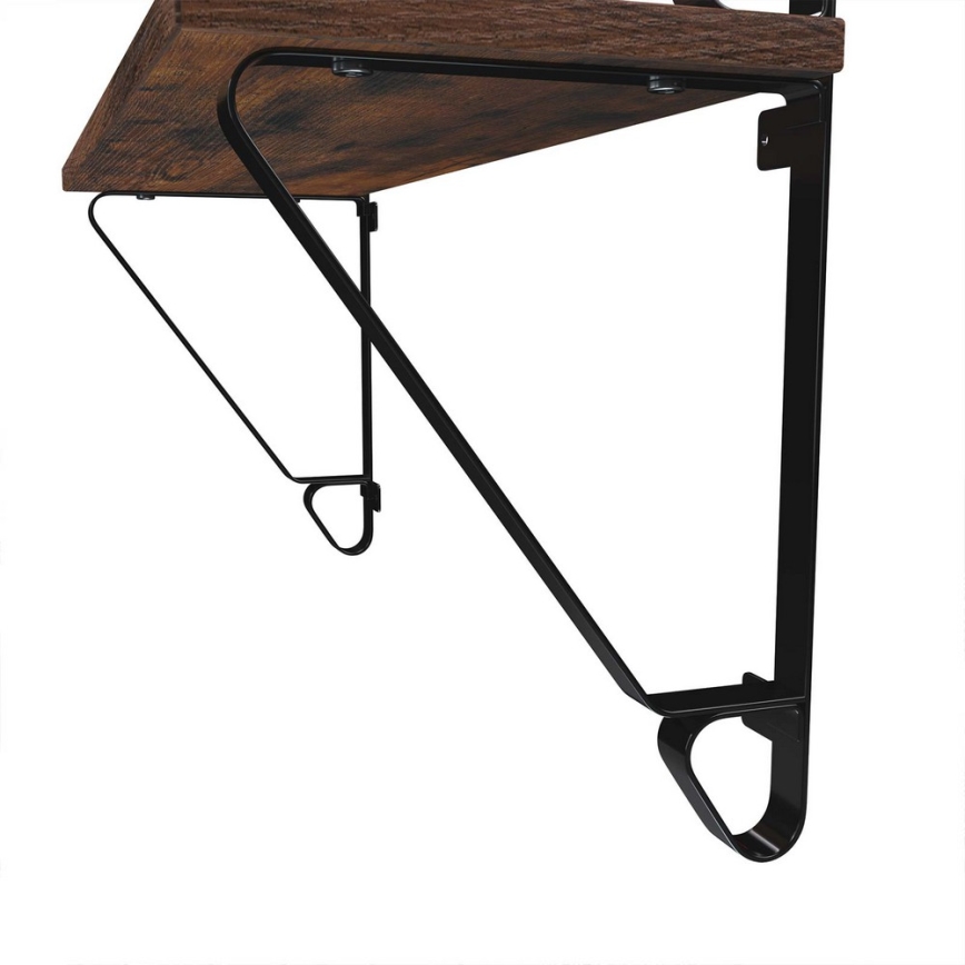 Set med 2 vägghyllor SHELFY, brun/svart