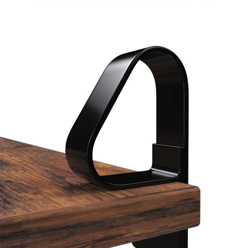Set med 2 vägghyllor SHELFY, brun/svart