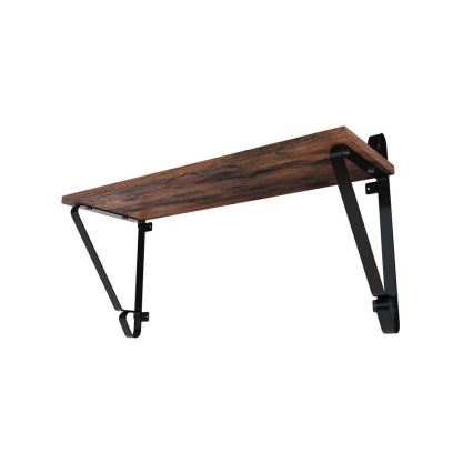 Set med 2 vägghyllor SHELFY, brun/svart