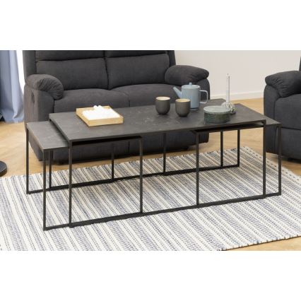 Set med soffbord ALMA 3 delar antracit