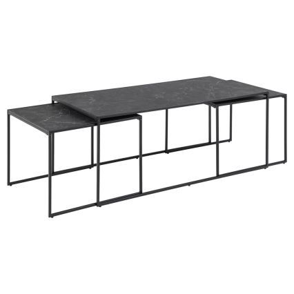 Set med soffbord ALMA 3 delar antracit
