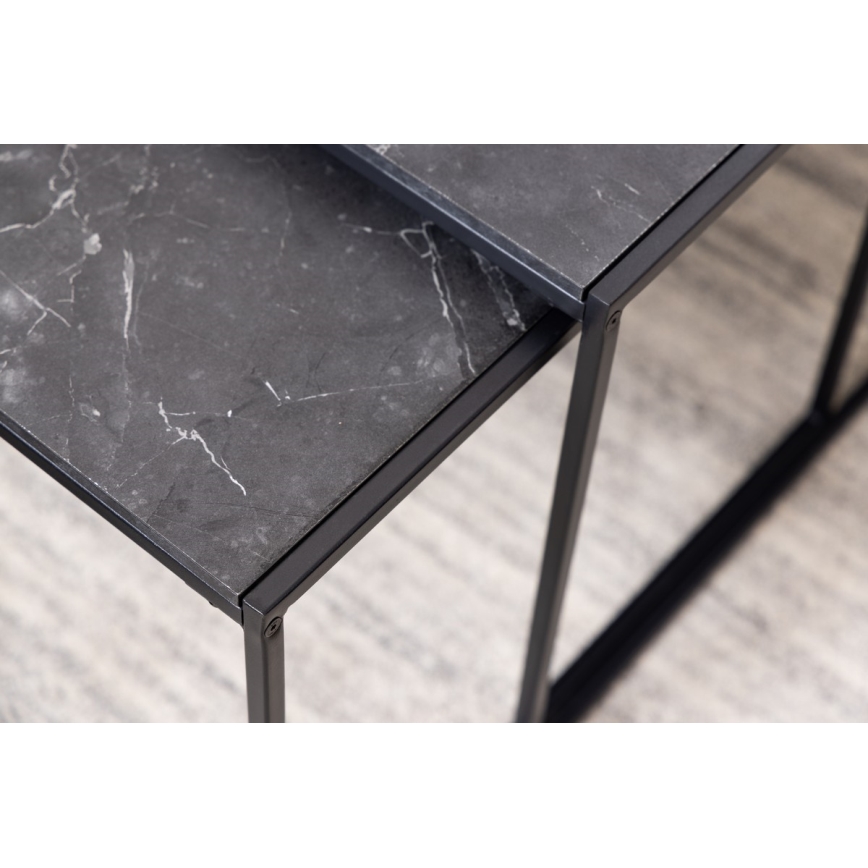 Set med soffbord ALMA 3 delar antracit