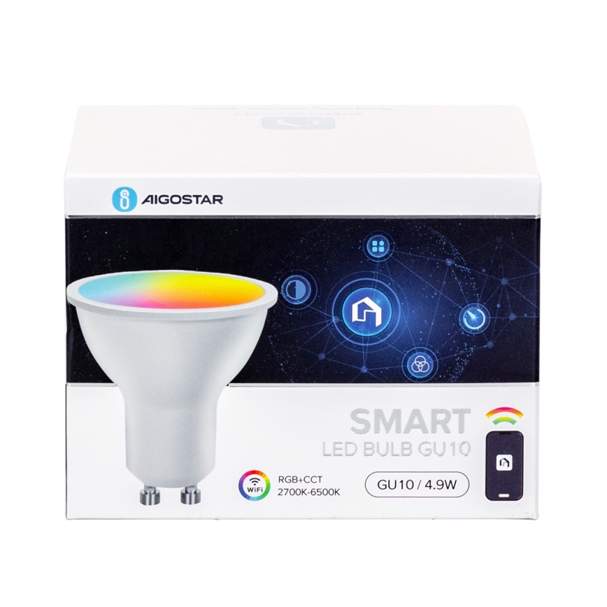 4-pack dimbara LED RGBW-lampor Smart GU10/4,9W/230V 2700-6500K - Aigostar