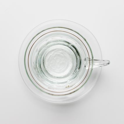 Set med 6 glas koppar med fat, klar bukett nr 4