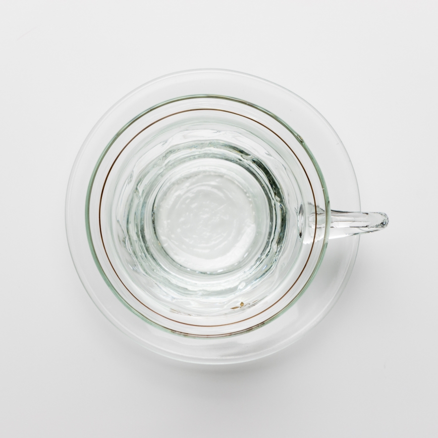 Set med 6 glas koppar med fat, klar bukett nr 4
