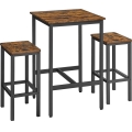 Set med barbord och 2x barstolar BARTIS, brun/svart