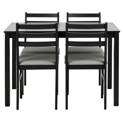 Set med matbord och 4 stolar EMILY svart