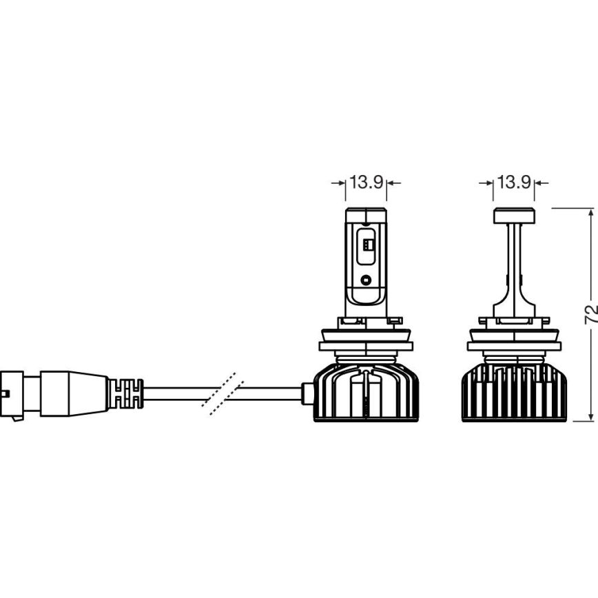 Set om 2 LED-bilampor NIGHT BREAKER SMART H16 PGJ19-3/4W/12V 6000K - Osram