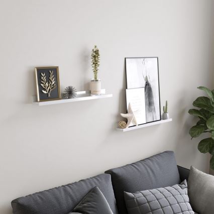 Set om 2 vägghyllor SHELFY, vita