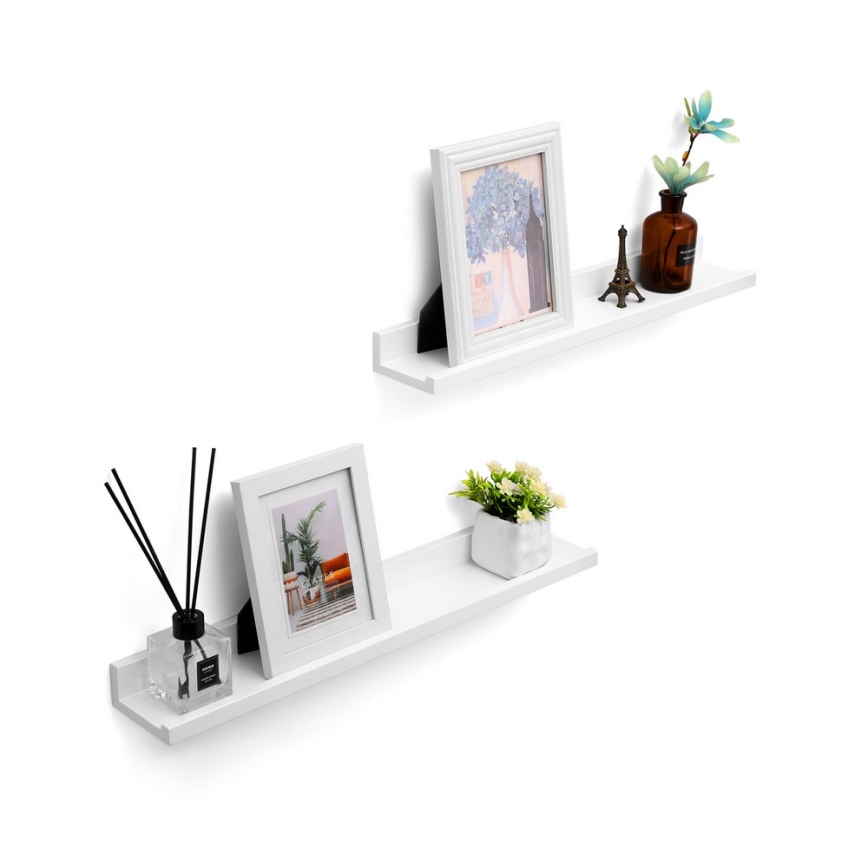 Set om 2 vägghyllor SHELFY, vita