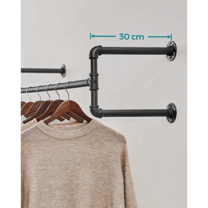 Set om 2 väggkrokar för galgar LINEA, svart