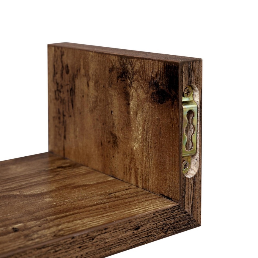 Set om 3 vägghyllor SHELFY, brun
