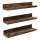 Set om 3 vägghyllor SHELFY, bruna