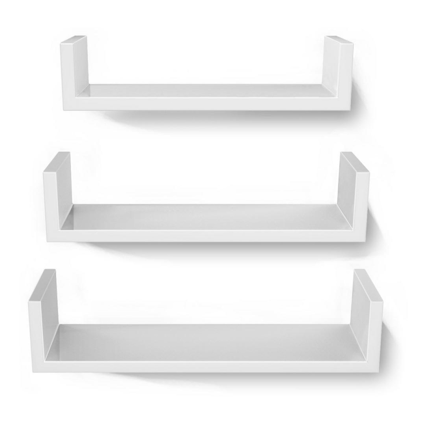 Set om 3 väggmonterade hyllor SHELFY, vit