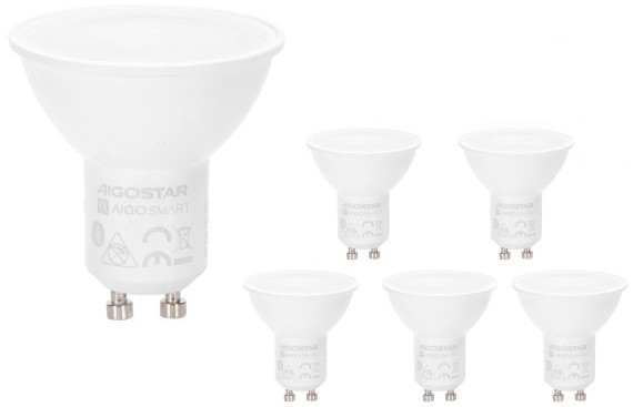 Set om 6 LED RGBW dimbara lampor MESH GU10/6,5W/230V 2700-6500K + fjärrkontroll - Aigostar