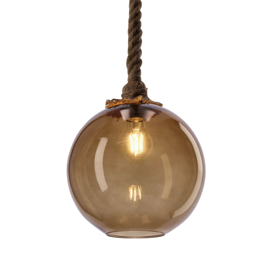 SHEDON hänglampa 1xE27/40W/230V rök beige