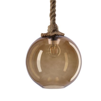 SHEDON hänglampa 1xE27/40W/230V rök beige