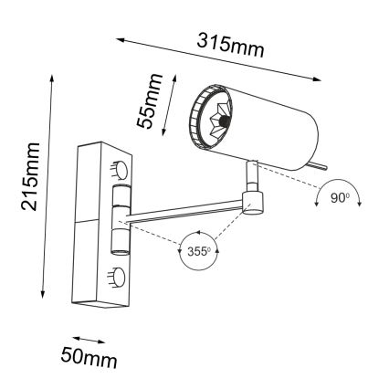 Shilo - Vägglampa  1xGU10/15W/230V svart