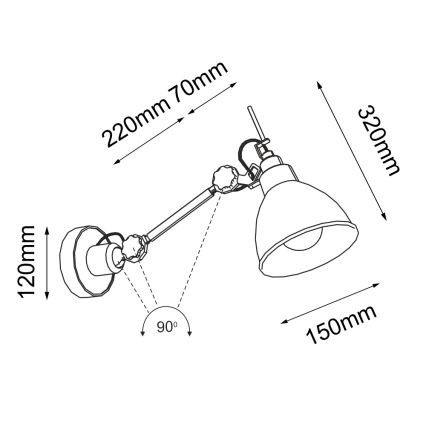 Shilo - Vägglampa  1xE27/15W/230V svart